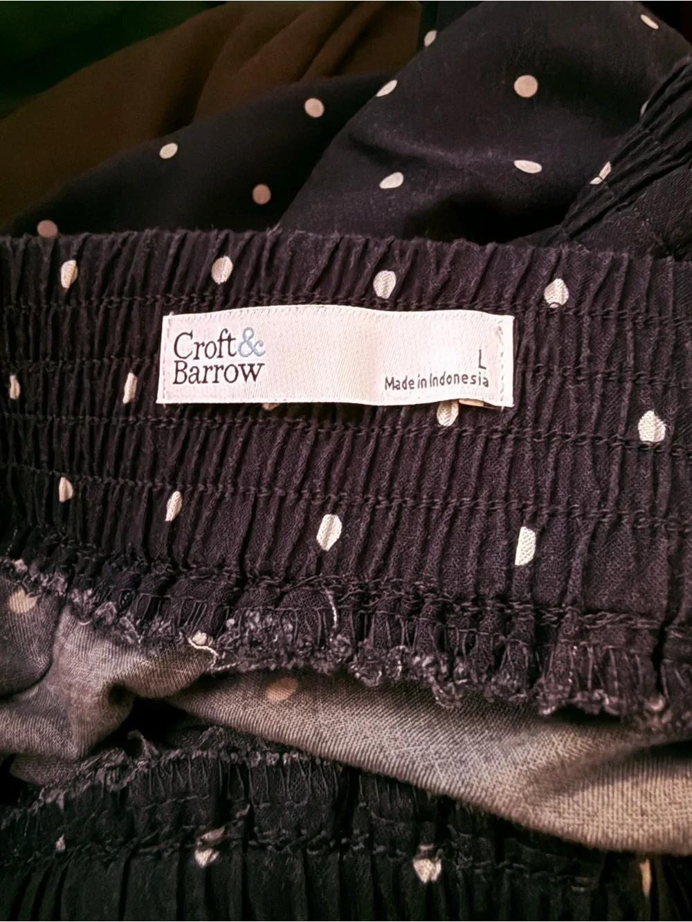 Croft & Barrow Navy Polka Dot Midi Skirt